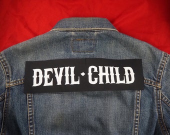 Devil Child Top Rocker Patch - satanic patch, demonic, wild, punk patch, occult, patch for jacket, back patch, biker, goth patches, satan