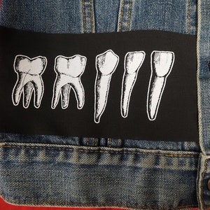 Occult Teeth Patch punk patch, goth patch, molars, witch, sew on patch, horror patch, Gothic, skull, wisdom tooth, patches for jackets image 2
