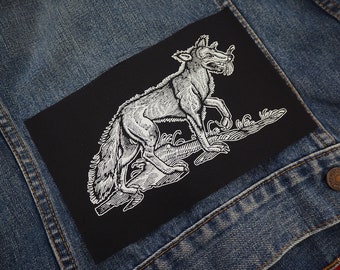 Wolf Aufnäher: Siebdruck Baumwolle zum aufnähen, Jacke, Jeans | Gothic Witch Okkulter Horror Aufnäher von ToothXNail