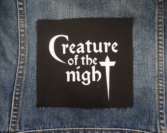 Écusson La créature de la nuit : écusson à coudre en coton sérigraphié pour veste, jean | « Patchs d'horreur occulte sorcière gothique » par ToothXNail