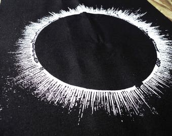 Solar Eclipse Back Patch - large patch, sun backpatch, punk patches, space astronomy patch, moon back patches, goth patches for jackets