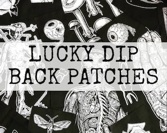 Back patch lucky dip: Screen printed patches | Cotton sew on patch for jacket, jeans | Goth Punk Occult Queer Horror patches by ToothXNail