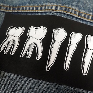 Occult Teeth Patch punk patch, goth patch, molars, witch, sew on patch, horror patch, Gothic, skull, wisdom tooth, patches for jackets image 3