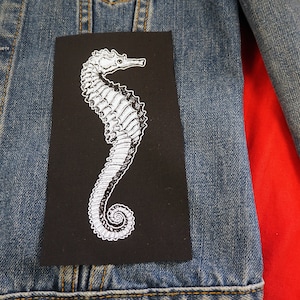 Seahorse Patch - sea punk patch, fish patch, cute patch, goth patches, pirate patch, ocean, sealife, Patches for jackets