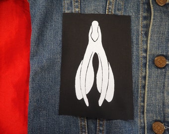 SALE Clitoris patch: Screen printed cotton sew on patch for jacket, jeans | Queer Punk Gay Feminist patches by ToothXNail