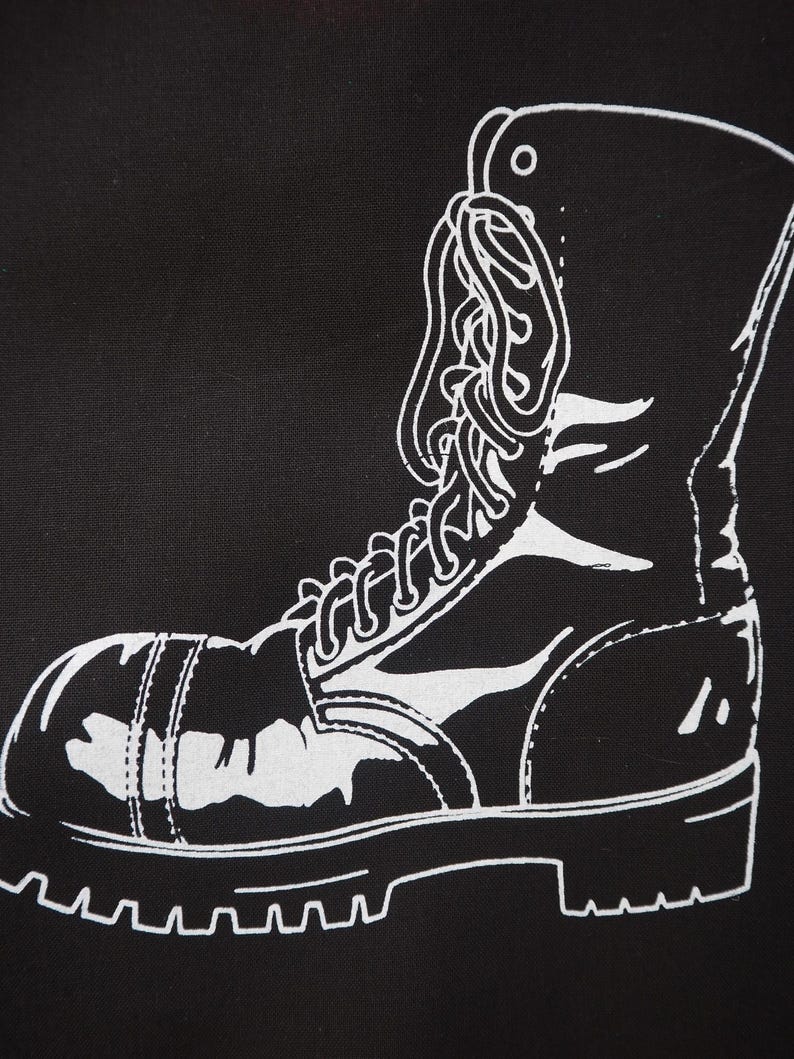 Boot Patch: Screen Printed Cotton Sew on Patch for Jacket, Jeans | Goth ...