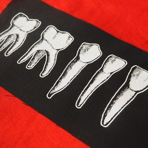 Occult Teeth Patch punk patch, goth patch, molars, witch, sew on patch, horror patch, Gothic, skull, wisdom tooth, patches for jackets image 7