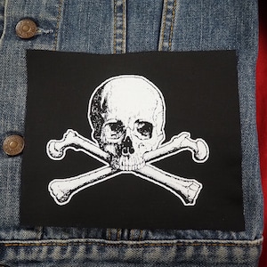 Skull and Crossbones Patch - pirate flag, horror patches, sea punk patch, skull patch, horror patch, poison patch, skeleton, jolly roger