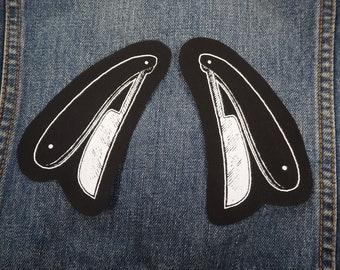Rasiermesser Flicken: Siebdruck Baumwolle zum aufnähen, Jacke, Jeans | Goth Punk Okkulter Horror Patches von ToothXNail