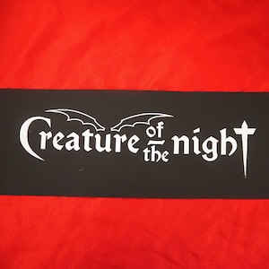 Creature of the Night Top Rocker Patch - goth back patch, gothic patches for jackets, banner patch, punk patches, rocky horror show, dracula