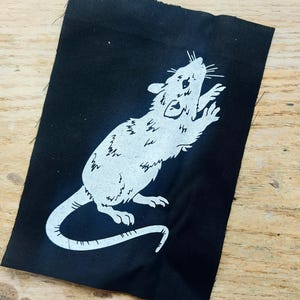 Parche de rata: Parche de algodón serigrafiado para coser en chaquetas y vaqueros / Parches de brujas ocultistas góticas punk de ToothXNail