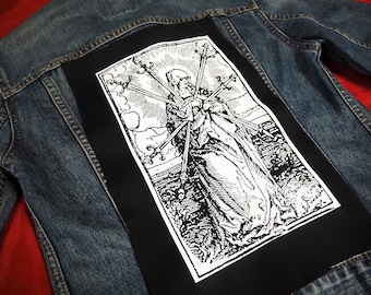 Virgin Mary Back Patch - christian metal back patch, white metal, black metal, medieval, punk patches, tarot patch, for jackets, goth patch