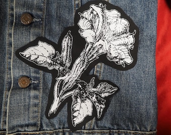 Datura Aufnäher: Siebdruck Baumwolle zum Aufnähen, Jacke, Jeans | Goth Occult Horror Hexe Aufnäher von ToothXNail