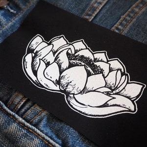 Lotus Flower Patch - floral patches, flower, punk patch, patches for jackets, nature, garden, yoga, spiritual
