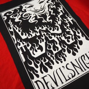 SALDI Toppa posteriore Devil's Night: toppa in cotone serigrafata da cucire per giacca, jeans / toppe Goth Punk Occult Horror di ToothXNail