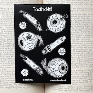 Witchy sticker sheets - Spooky, creepy, occult, horror, eyeballs, witch fingers, bullet journal, scrapbook, planner stickers, Halloween