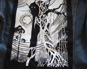 Forest Spirit back patch: Screen printed cotton sew on backpatch for jacket, jeans | Goth Punk Occult Horror patches by ToothXNail