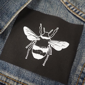 Bee Patch - insect patch, nature goblincore, crust punk, bumble bee patch, patches for jacket, goth patches, creepy crawly, bug, honey bee