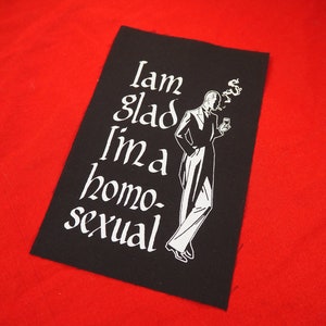 I Am Glad I'm a Homosexual patch: Screen printed cotton sew on patch for jacket, jeans | Queer Punk Trans patches by ToothXNail