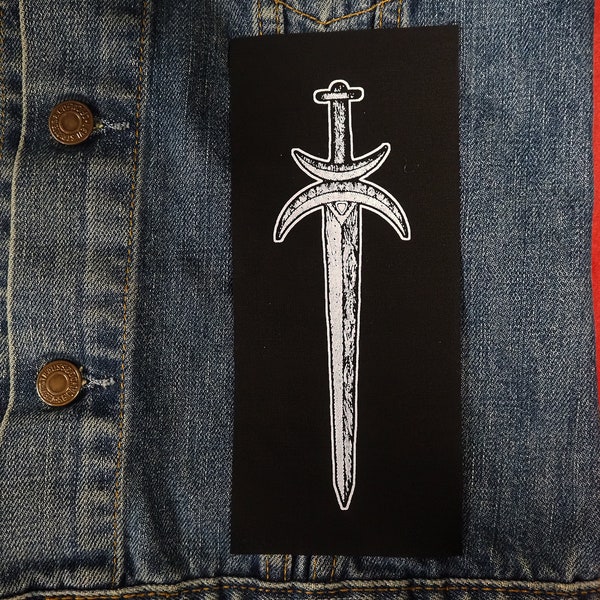 Dagger Patch - punk horror patches, sword patch, weapons, blades patch, goth patches for jackets, knife patch, fantasy, larp, DnD, magic