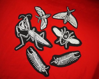 Set de parches de insectos: Parches de algodón serigrafiados para coser en chaquetas, vaqueros / Parches góticos, punk, ocultistas y de brujas de ToothXNail