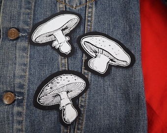 Parche de seta: Parches de algodón serigrafiados para coser en chaquetas, vaqueros / Parches de hongos góticos, punk, ocultistas y de brujas de ToothXNail