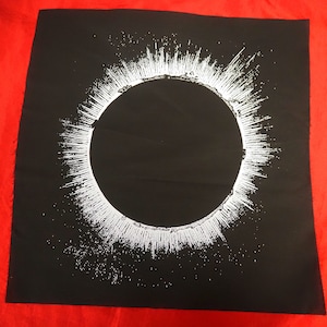 Solar Eclipse Back Patch - large patch, sun backpatch, punk rock patches, space astronomy patch, moon back patches, goth patches for jackets