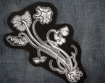 Parche de setas: Parche de algodón serigrafiado para coser en chaquetas, vaqueros / Parches góticos, punk, ocultistas, de hongos y brujas de ToothXNail