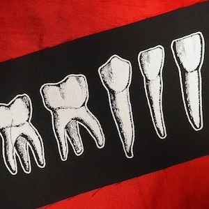 Occult Teeth Patch punk patch, goth patch, molars, witch, sew on patch, horror patch, Gothic, skull, wisdom tooth, patches for jackets image 10