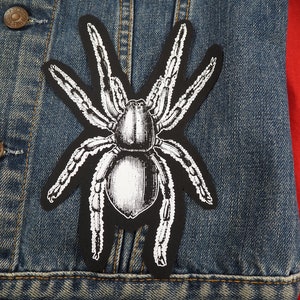 Spider patch - tarantula patch, sew on punk patch, arachnid rock nu goth rock patch, animal occult patch, insect screen print patch