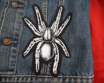 Spider patch - tarantula patch, sew on punk patch, arachnid rock nu goth rock patch, animal occult patch, insect screen print patch