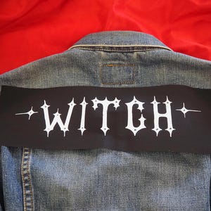 Witch Top Rocker Patch - feminist witch, witchcraft backpatch, punk large patch, occult back patch, goth patches for jacket, witchy