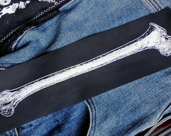 Occult patch - large bone patch - skeleton, punk patch, goth patch, pagan patches, witch, sew on patch, horror patch, Gothic, skull, voodoo