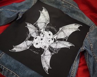 Demon Rückenaufnäher: Siebdruck Aufnäher aus Baumwolle zum aufnähen, Jacke, Jeans, Jacke, Jeans... Goth Punk Okkulter Horror Patches von ToothXNail