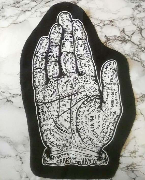 Palmistry Back Patch Large Patch, Hand Backpatch, Goth Patches, Palm, Punk  Patch, Occult Patch, Witchy Back Patches, Tarot for Jackets 