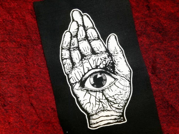 All Seeing Hand Patch Horror Punk Patch, Tattoo Style, Patches for Jackets,  Large Goth Patch, Occult Patches, Pans Labyrinth, Palm, Eye 