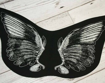 Gothic back patch - Wings back patch - punk back patch, nu goth patch, occult patch, screen print patch, angel wings patch, devil wing patch