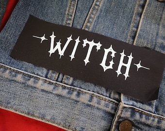Parche de bruja: Parche de algodón serigrafiado para coser en chaquetas y vaqueros / Parches góticos, punk, ocultistas y feministas de ToothXNail