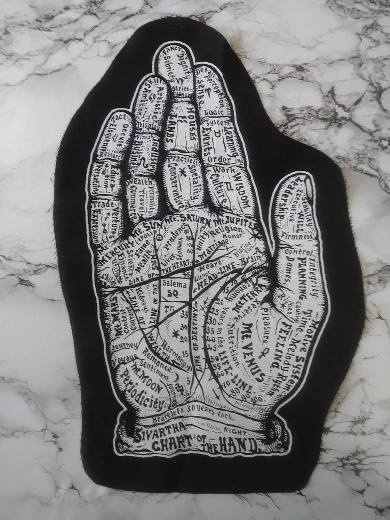 Palmistry Back Patch Large Patch Hand Backpatch Goth Etsy