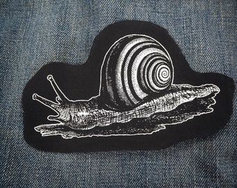 Parche de caracol: Parches de algodón serigrafiados para coser en chaquetas y vaqueros / Parches góticos, de brujas, ocultistas y de terror de ToothXNail