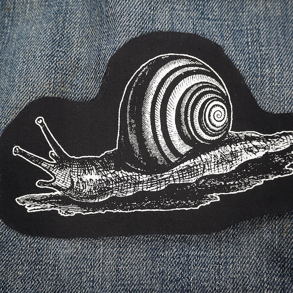 Snail Patch - cute patch, wiccan sew on patch, goblincore, hedge witch, goth Patches for jackets,  nature punk, occult patch, bugs, insect