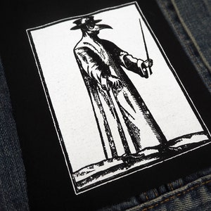 Plague Doctor Patch - black metal patch, goth patch, heavy metal, death, black magic, medieval, punk patches for jackets, diy, for clothes