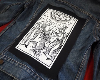 Witches back patch: Screen printed cotton sew on backpatch for jacket, jeans | Goth Witch Occult Medieval patches by ToothXNail