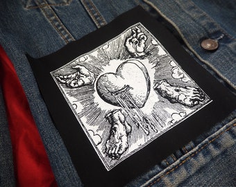 Stigmata patch: Screen printed patch | Cotton sew on patch for jacket, jeans | Goth Punk Occult Horror patches by ToothXNail