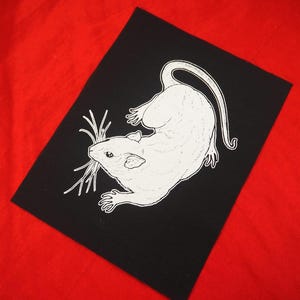 Rat Patch - Alex Harvey - rodent patches, punk rock patch, patches for jackets, animal, mouse, folk punk, animal patches, trash, crust patch