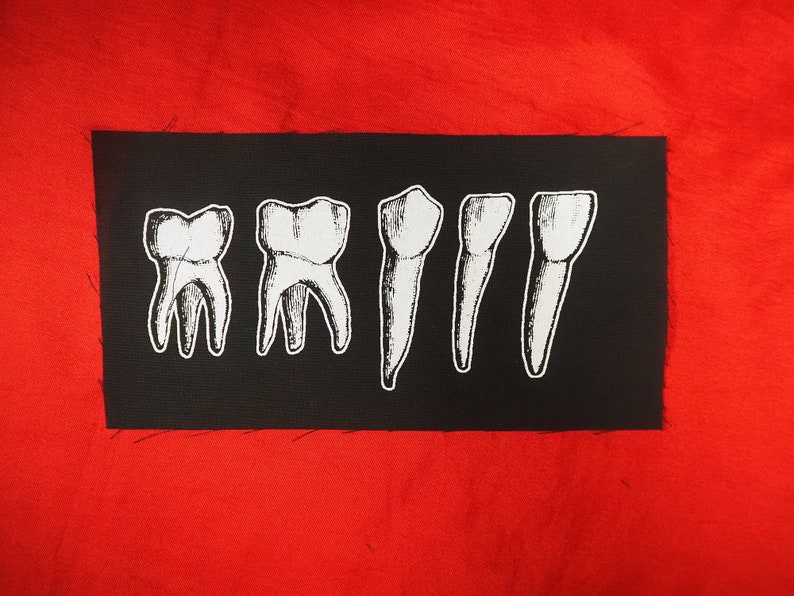 Occult Teeth Patch punk patch, goth patch, molars, witch, sew on patch, horror patch, Gothic, skull, wisdom tooth, patches for jackets image 6