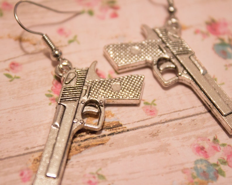 Gun Earrings Pistol Earrings Handgun Earrings Etsy
