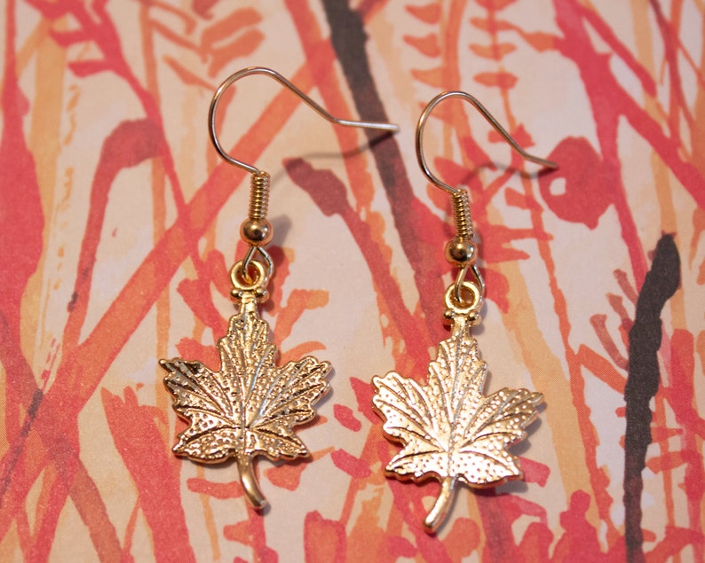 Autumn Leaf Earrings Fall Leaf Earrings Maple Leaf Etsy