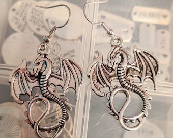 Silver Dragon Earrings