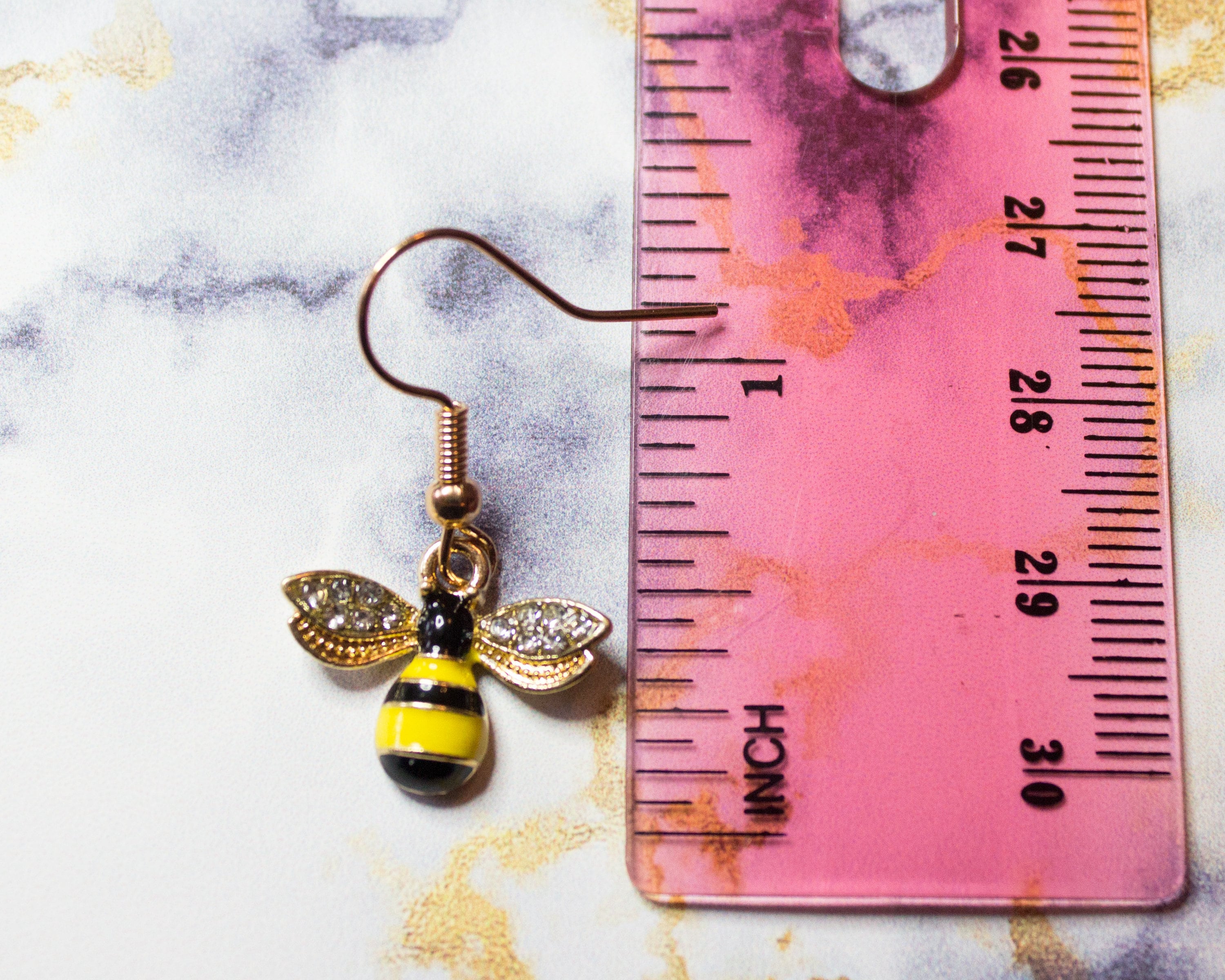 HONEYBEE HOOP & CHARM EARRINGS - GOLD - IRI ROSE main image 1